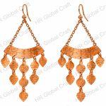 Copper Hammered Chandelier Earrings