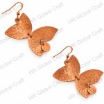 Hammered Copper Butterfly Earrings