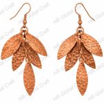 Hammered Copper Leaf Dangle Earrings
