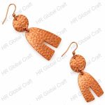 Hammered Copper Split-Pendant Earrings